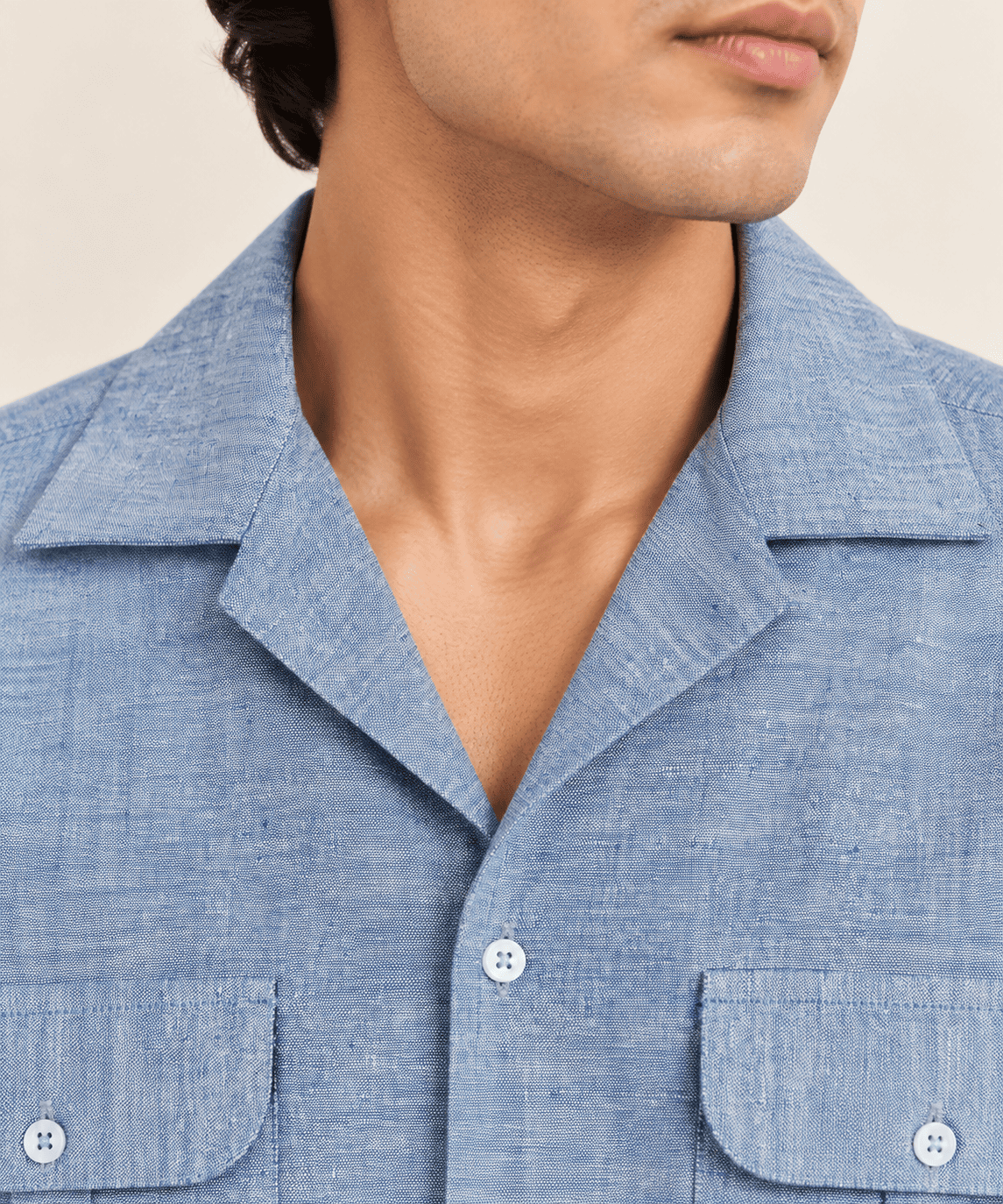 Men’s Blue Chambray Pocket Shirt - Image 5