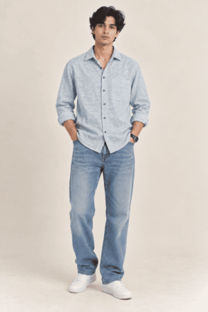 Men's Textured Linen Shirt